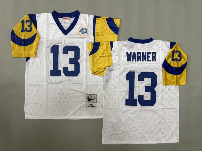 Men 2025 Los Angeles Rams #13 Warner white Throwback Limited NFL Jersey style 002->los angeles rams->NFL Jersey